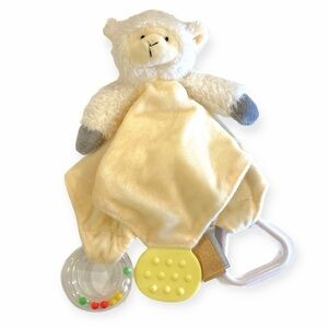 Stephan Baby Unisex Lamb Lovey Chewbie Teether Rattle Toy Security Blanket Plush